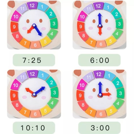 εκπαιδευτικό ξύλινο ρολόι puzzle, HOYE CRAFTS εκπαιδευτικό ξύλινο ρολόι puzzle