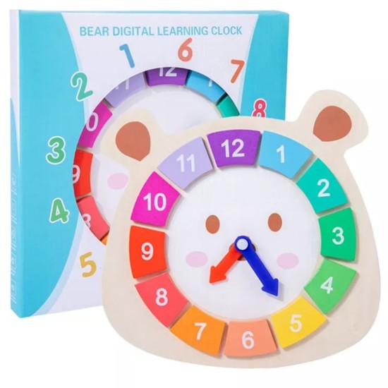 εκπαιδευτικό ξύλινο ρολόι puzzle, HOYE CRAFTS εκπαιδευτικό ξύλινο ρολόι puzzle